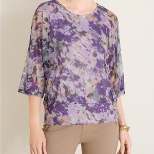 Chico's Purple Abstract Blouse